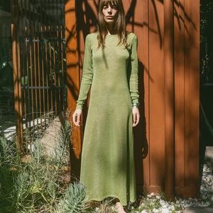 zara dress with metallic thread